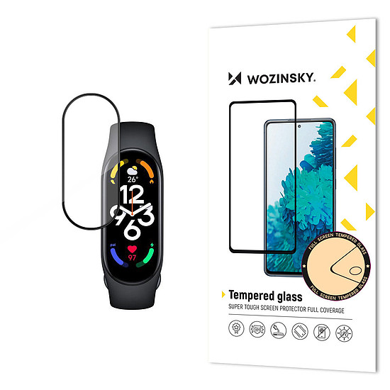 Wozinsky Full Glue Xiaomi Mi Band 7 fekete edzett üveg