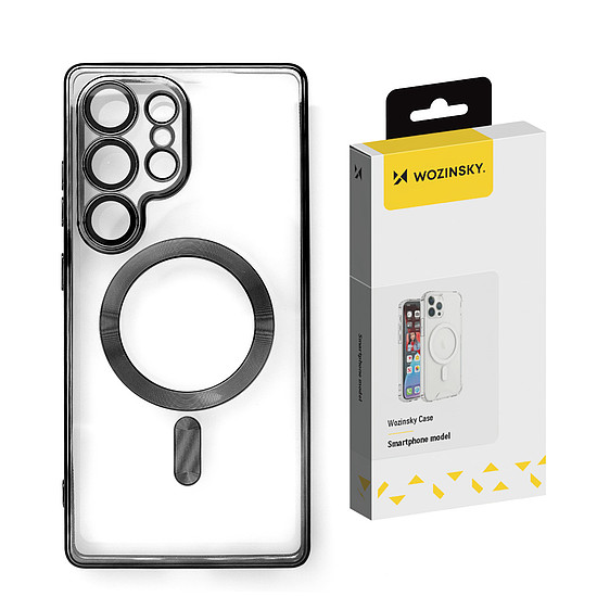 Wozinsky galvanizált tok MagSafe-fel Samsung Galaxy S25-höz - fekete