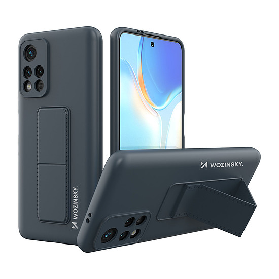 Wozinsky Kickstand tok szilikon állványburkolat Xiaomi Poco M4 Pro 5G sötétkékhez