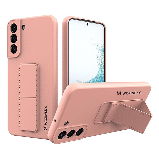 Wozinsky Kickstand tok szilikon állványvédő Samsung Galaxy S22 + Pink telefonhoz