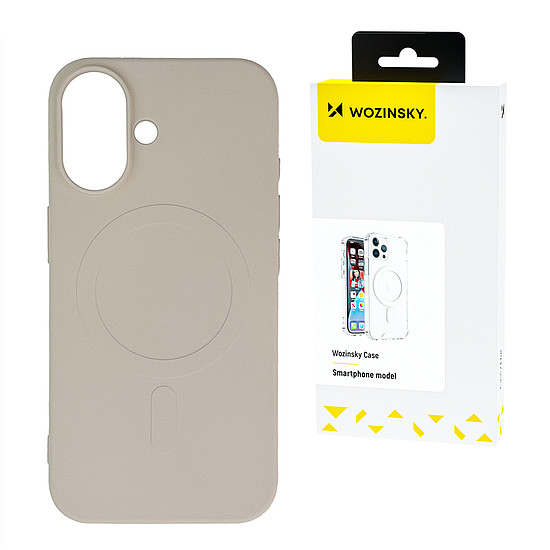 Wozinsky MagSafe szilikontok, kompatibilis Samsung Galaxy S24 FE-vel - bézs