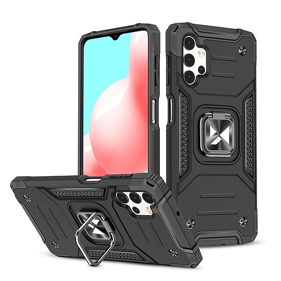 Wozinsky Ring Armor Case Kickstand strapabíró burkolat Samsung Galaxy A32 4G fekete