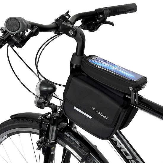 Wozinsky vázas kerékpártáska vízálló telefontok 1,5l fekete (WBB26BK)