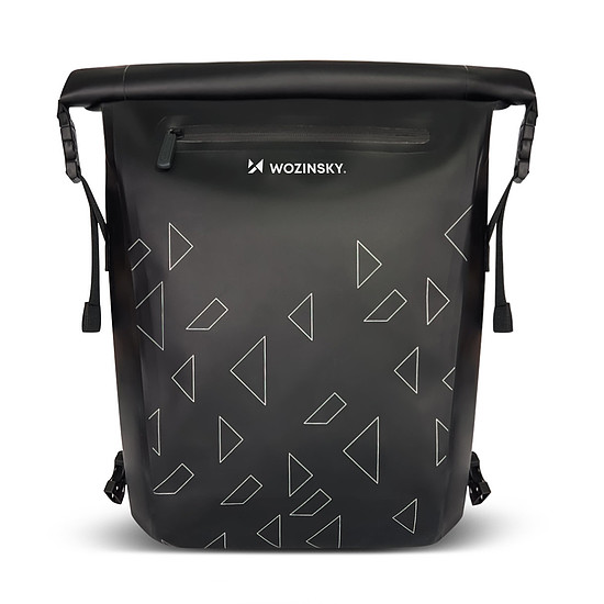 Wozinsky vízálló hátizsák kerékpár csomagtartóhoz 2 az 1-ben 23l fekete (WBB31BK)