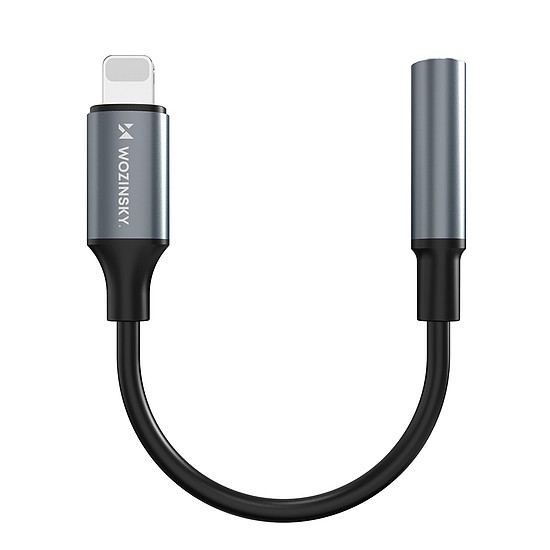 Wozinsky WALJ-01 Lightning adapter - 3,5 mm-es mini jack - fekete