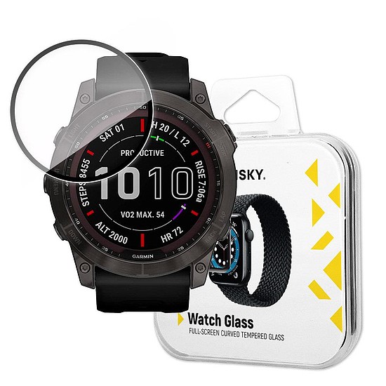 Wozinsky Watch Glass hibrid üveg Garmin Fenix 7 fekete készülékhez