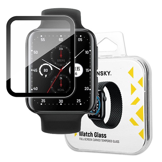 Wozinsky Watch Glass hibrid üveg Oppo Watch 2-hez 42 mm fekete