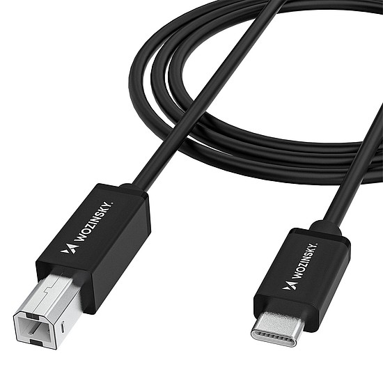 Wozinsky WKDDY2S USB-B - USB-C kábel 2m - fekete
