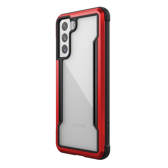 X-Doria Raptic Shield - Alumínium tok Samsung Galaxy S21-hez antimikrobiális védelem piros (492157)