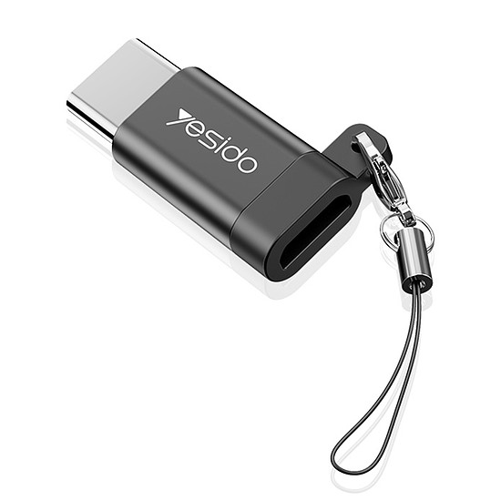 Yesido - OTG adapter (GS04) - Micro-USB Type-C-hez, Plug & Play, 480 Mbps - fekete (KF234471)