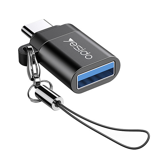 Yesido - OTG adapter (GS06) - Type-C - USB 3.0, Plug & Play, 5 Gbps - fekete (KF234469)