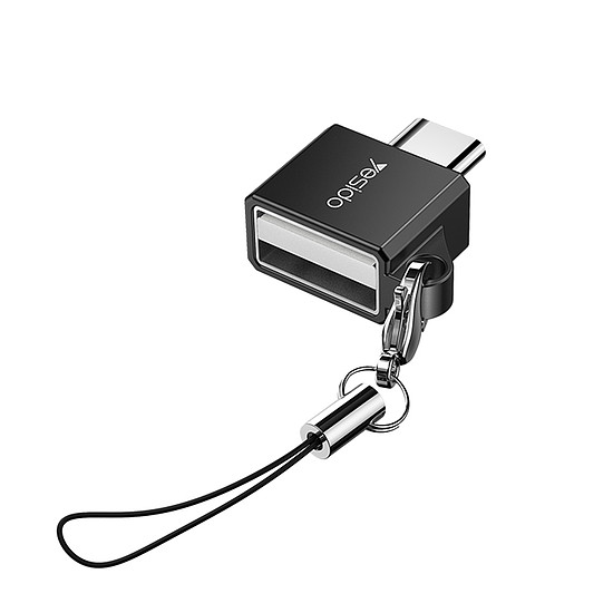Yesido - OTG adapter (GS08) - Type-C USB-hez, Plug & Play, 480 Mbps - Fekete (KF234467)