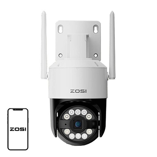 ZOSI C296 WiFi 8MP dual Pan Tilt IP66 kültéri kamera + 32GB microSD kártya (C296B 5MP+32GB SD)
