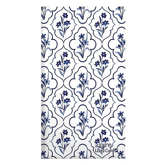 Zsebnaptár 2026 LIZZY CARD fekvő keménytáblás Flowers pattern