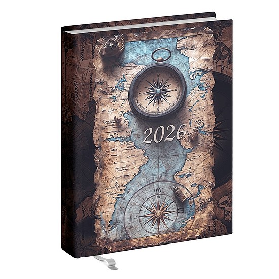 Zsebnaptár 2026 REALSYSTEM 2 Day B/6 kétnapos álló fehér lapos Térkép