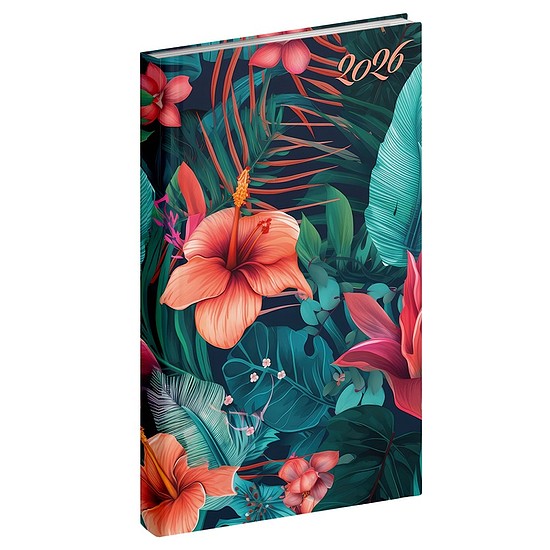 Zsebnaptár 2026 REALSYSTEM Picture álló fehér lapos Hibiszkusz