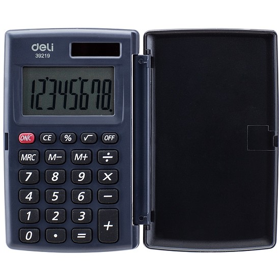 Zsebszámológép, 8 számjegy, DELI Easy Pocket, fekete (DEL39219)