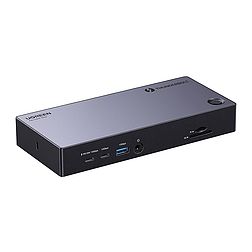 13in1 Ugreen Revodok Max 313 Thunderbolt 4 dokkolóállomás 2x USB 3.0, USB 3.2, USB-C 3.2, HDMI 2.1, DisplayPort 1.4, SD/microSD, RJ45, AUX 3.5mm, PD 140W (25085EU)