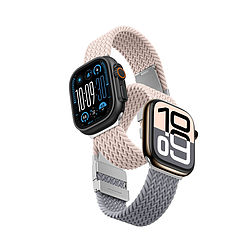 2 darabos AmazingThing Blend szíj Apple Watch 45/46/49mm-hez - rózsaszín-szürke/rózsaszín