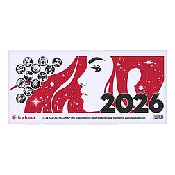 Asztali naptár 2026 FORTUNA TA24 álló fehér lapos holdfázissal