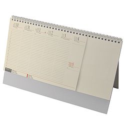 Asztali naptár 2026 kép nélküli REALSYSTEM álló sárga lapos blokktömbös fehér