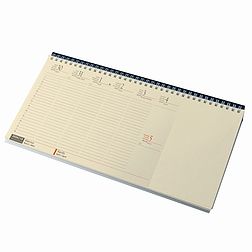 Asztali naptár 2026 kép nélküli REALSYSTEM fekvő sárga lapos blokktömbös fekete