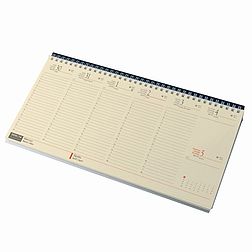 Asztali naptár 2026 kép nélküli REALSYSTEM fekvő sárga lapos fekete