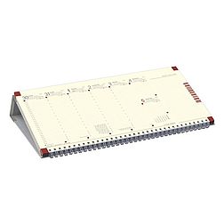 Asztali naptár 2026 kép nélküli TOPTIMER C050 fekvő sárga lapos szürke