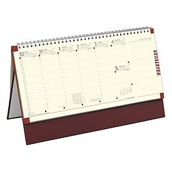 Asztali naptár 2026 kép nélküli TOPTIMER C051 álló sárga lapos bordó