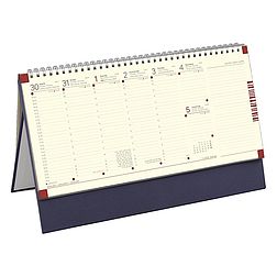 Asztali naptár 2026 kép nélküli TOPTIMER C051 álló sárga lapos kék