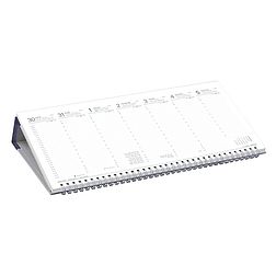 Asztali naptár 2026 kép nélküli TOPTIMER T050 fekvő fehér lapos kék