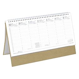 Asztali naptár 2026 kép nélküli TOPTIMER T051 álló fehér lapos bézs