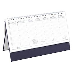 Asztali naptár 2026 kép nélküli TOPTIMER T051 álló fehér lapos kék