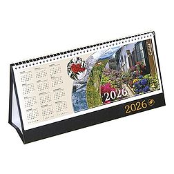 Asztali naptár 2026 képes CSÍZIÓ álló fehér lapos idézetes bőr hatású Öko hátlap fekete