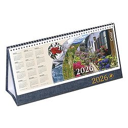 Asztali naptár 2026 képes CSÍZIÓ álló fehér lapos idézetes bőr hatású Öko hátlap jeans