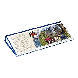 Asztali naptár 2026 képes CSÍZIÓ fekvő fehér lapos idézetes bőr hatású Öko hátlap kék