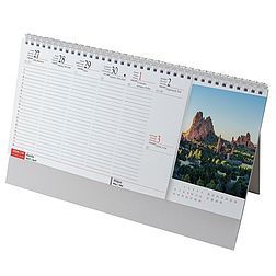 Asztali naptár 2026 képes REALSYSTEM álló fehér lapos Hegyek