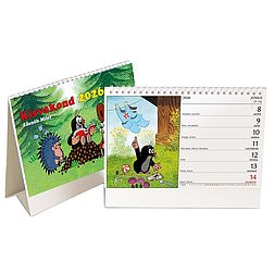 Asztali naptár 2026 képes REALSYSTEM álló fehér lapos Kisvakond