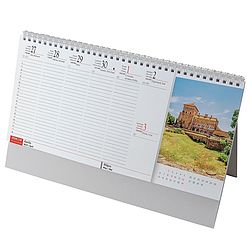 Asztali naptár 2026 képes REALSYSTEM álló fehér lapos Magyarország