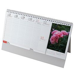 Asztali naptár 2026 képes REALSYSTEM álló fehér lapos Virágok