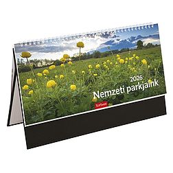 Asztali naptár 2026 képes TOPTIMER T054 álló fehér lapos Nemzeti park fekete