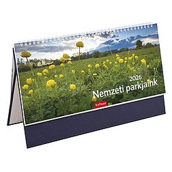 Asztali naptár 2026 képes TOPTIMER T054 álló fehér lapos Nemzeti park kék