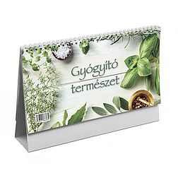 Asztali naptár 2026 képes TOPTIMER T058 álló fehér lapos Gyógyító természet