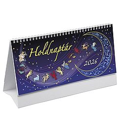 Asztali naptár 2026 képes TOPTIMER T059 álló fehér lapos Holdnaptár