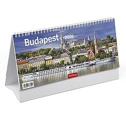 Asztali naptár 2026 képes TOPTIMER T066 álló fehér lapos Budapest