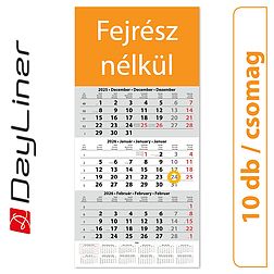 Dayliner speditőr naptár 1 tömb 3 hónap Fejrész nélkül 2026 (10 db / csomag)