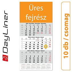 Dayliner speditőr naptár 1 tömb 3 hónap Fejrész üres 2026 (10 db / csomag)