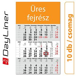 Dayliner speditőr naptár 1 tömb 3 hónap Primus Classic Fejrész üres 2026 (10 db / csomag)
