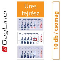 Dayliner speditőr naptár 3 tömb 3 hónap Medium Club Fejrész üres 2026 (10 db / csomag)