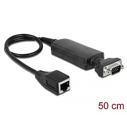 Delock Converter Ethernet LAN RJ45 10/100 Mbps jack to serial RS-232 DB9 male with nuts (62976)